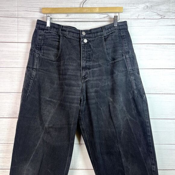 Vintage Guess Jeans Men Pascal Faded Baggy Black Loose Fit Tapered Leg Sz 36x33 - Picture 5 of 13